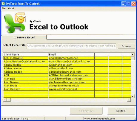 Excel File to Outlook Contacts 3.0 screenshot